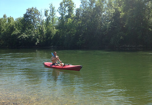 Kanuabfahrt auf der Loue, Campingplatz Le Val d'Amour in Ounans