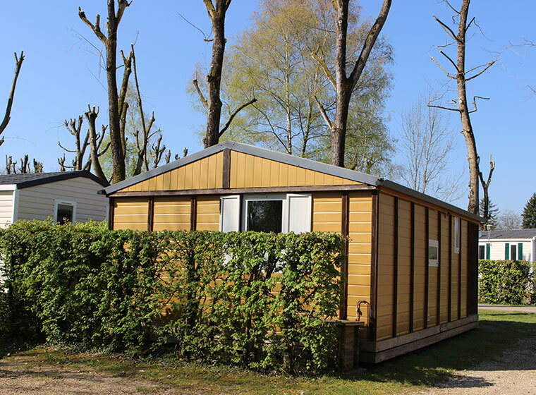 Gitotel chalet for five people outside view at camping le Val d'Amour in the Jura