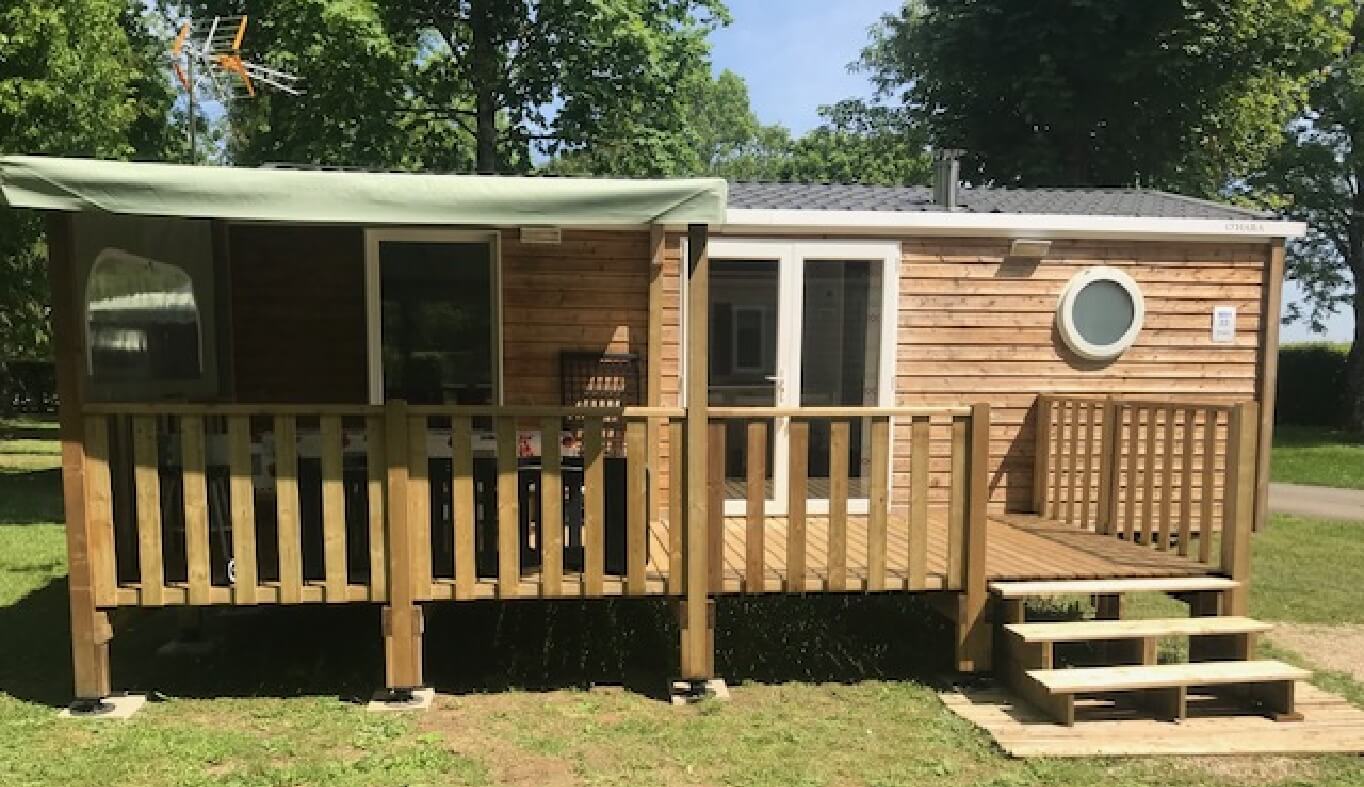 Location mobil-home O’hara 784 dans le Jura avec terrasse semi-couverte