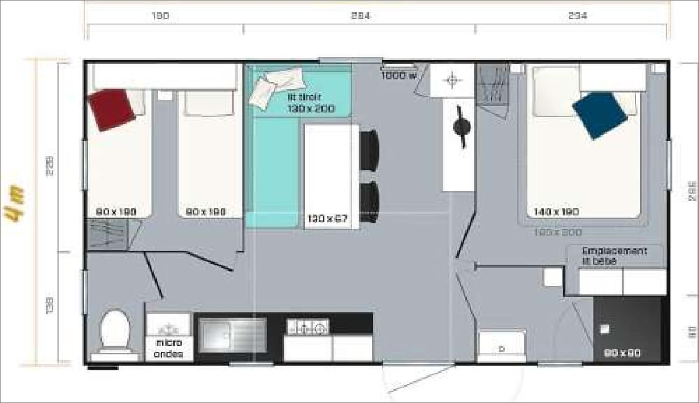 Plan du mobil-home Super Mercure