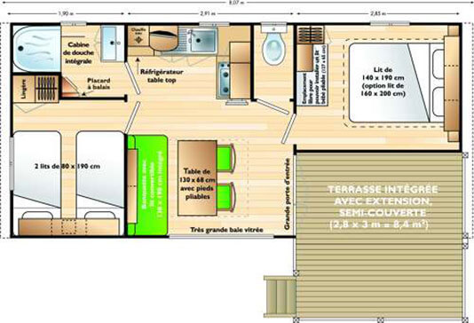 Plan mobil-home Loggia