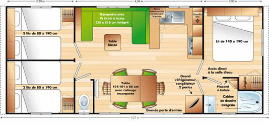 Plattegrond stacaravan Super Octalia