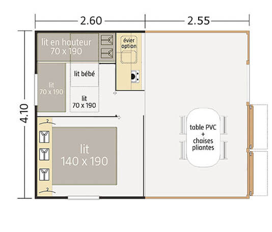 Plattegrond stacaravan Tithome